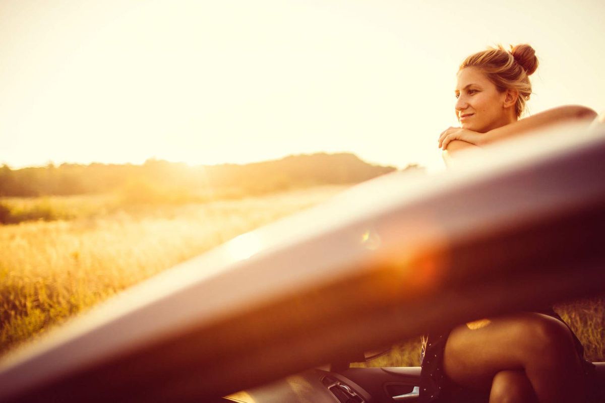 Woman Car Happy